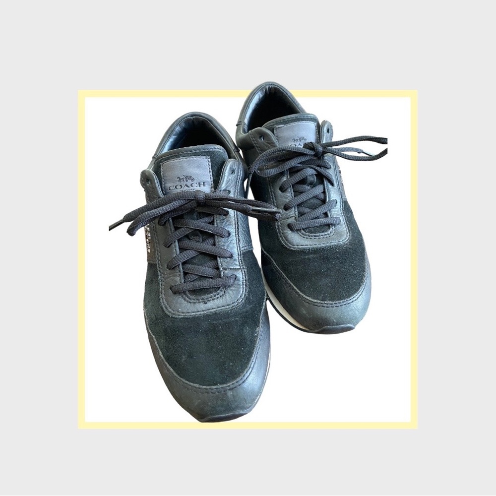 COACH Raylen Black Leather & Suede Sneakers